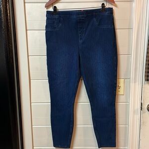 Spanx Skinny Pull On Dark Denim Jeans Size 1X.
